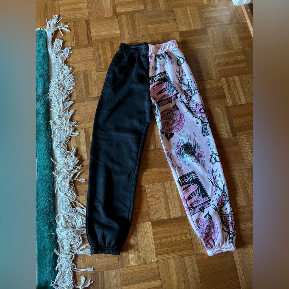 Black and Pink Graphic Joggers